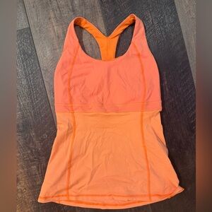 lululemon Racerback Tank w/ Built-In Bra | Vibrant Orange | Size 4